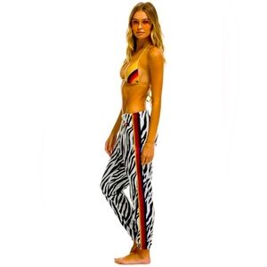 Aviator Nation Zebra Stripe Pants with Rainbow Detail